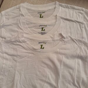 NEW!! White Cotton T-shirts , size L (3 pack)